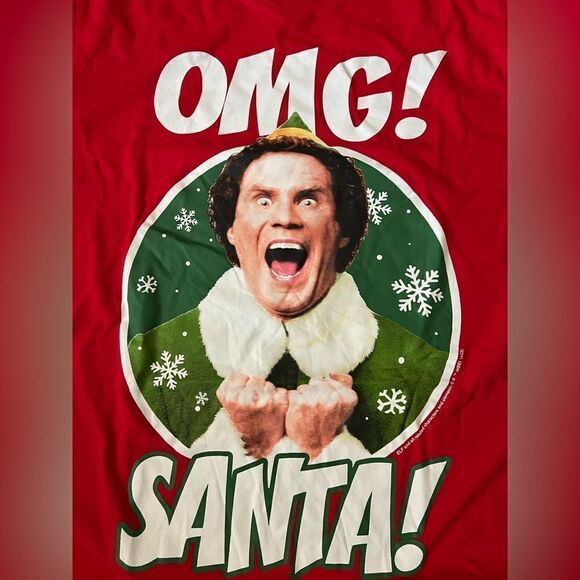 Elf Omg Santa Big Face T-Shirt- Size Large - Picture 3 of 6